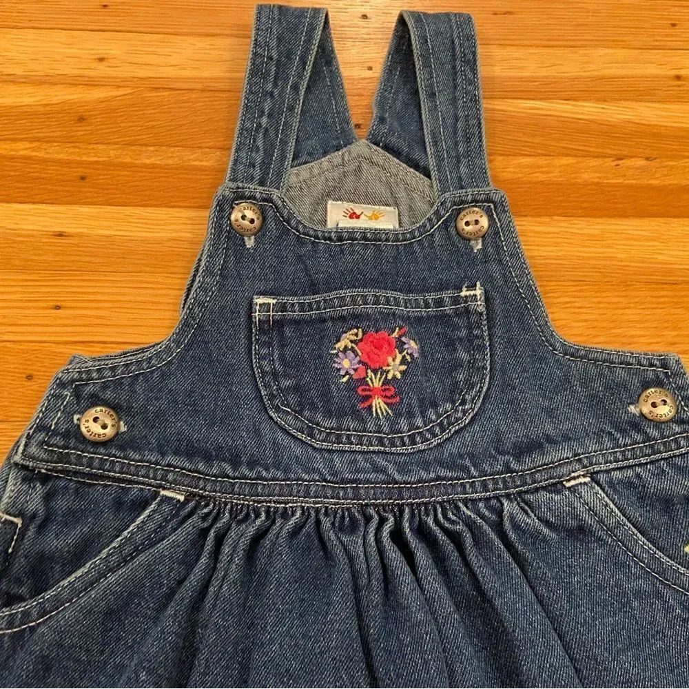 Carters Vintage jean embroidered floral dress